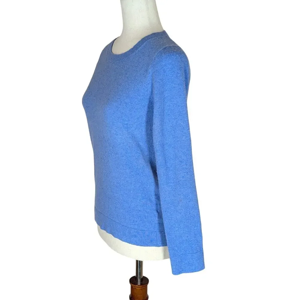 J.CREW Sweater Women XS Sky Blue Teddie Pullover Cotton Merino Wool